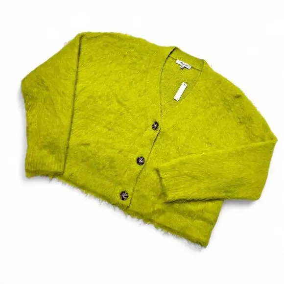Madewell Brushed Fuzzy Alpaca Wool Cardigan Cropped Sweater Womens Small NWT - Picture 2 of 7